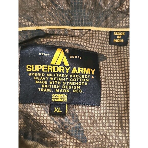 NWT Superdry Army Shirt Men's XL Green Camo Military Field Army Casual Utility - Picture 3 of 13